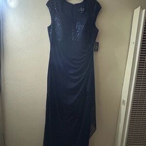 Alex Evenings Midnight Blue Sequin Maxi Dress